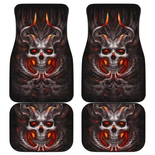 Awsome Skull Burning Car Mats 103131 - YourCarButBetter