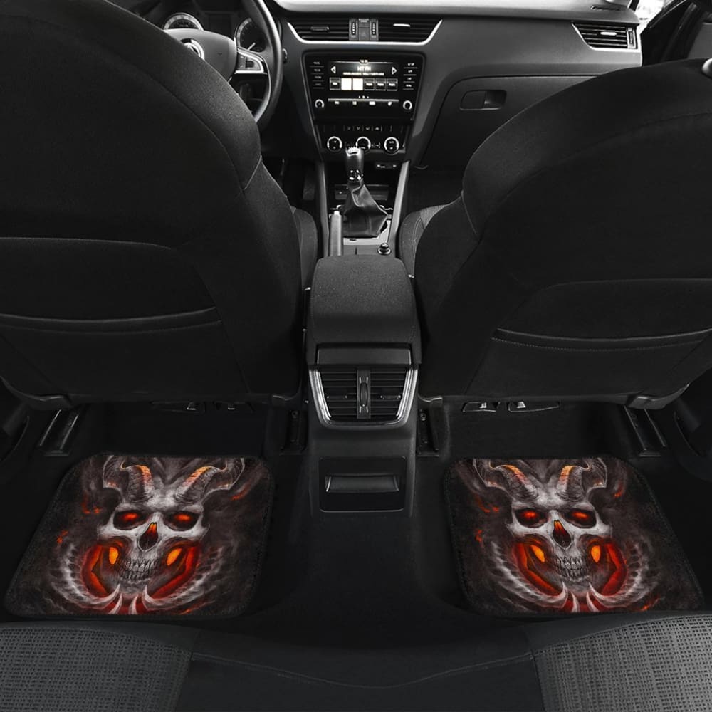 Awsome Skull Burning Car Mats 103131 - YourCarButBetter