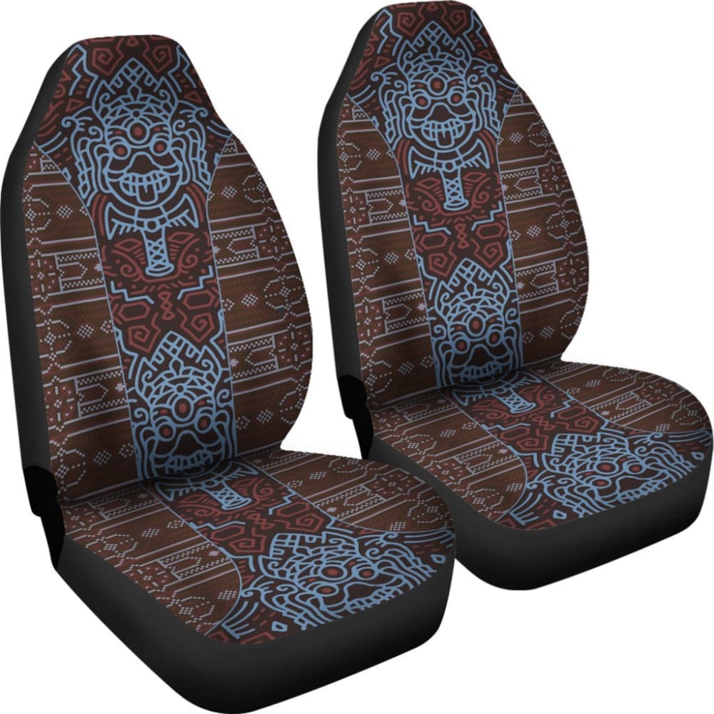 Aztec Elephant Brown Blue Car Seat Covers 101819 - YourCarButBetter