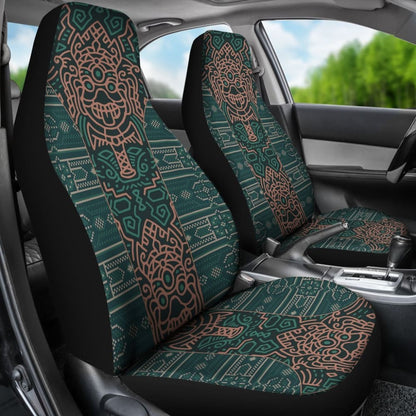 Aztec Elephant Burnt Orange Green Car Seat Covers 101819 - YourCarButBetter
