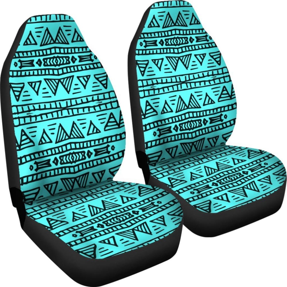 Aztec Teal Car Seat Covers Pair Design 174510 - YourCarButBetter