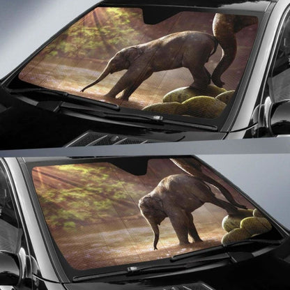 Baby Elephant Cute Car Sun Shade 104020 - YourCarButBetter