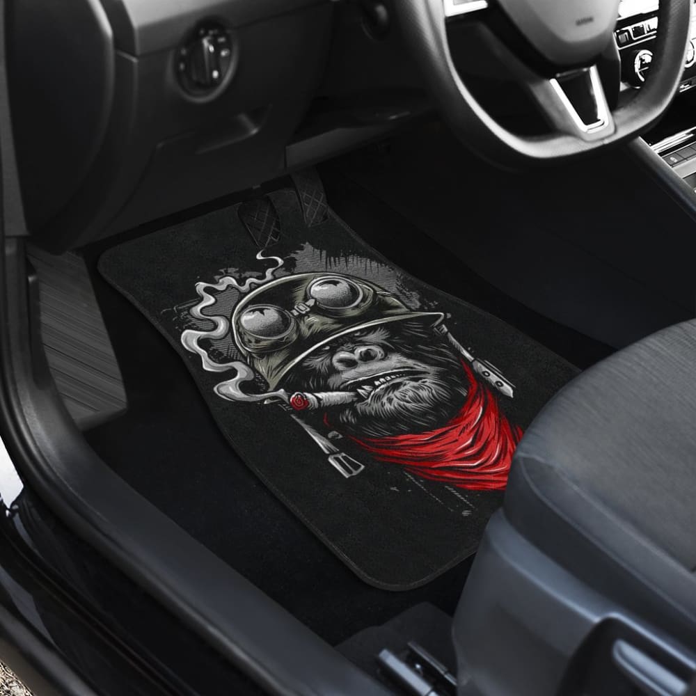Badass Monkey Smoking Car Floor Mats 211804 - YourCarButBetter
