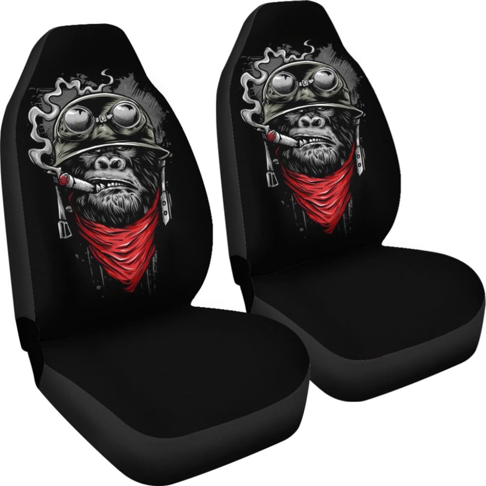 Badass Monkey Smoking Car Seat Covers 211804 - YourCarButBetter