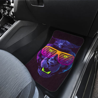 Badass Panther With Glasses Car Floor Mats 212601 - YourCarButBetter