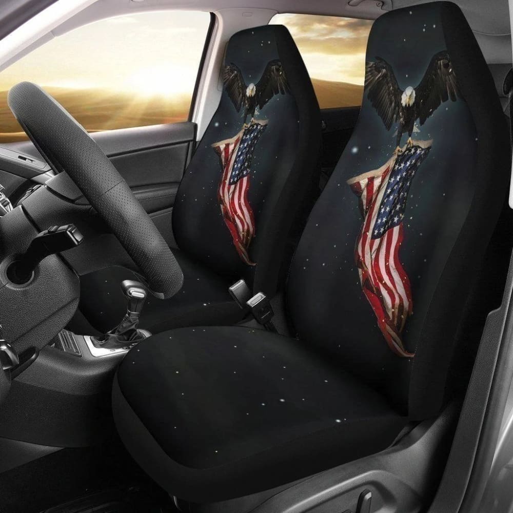 Bald Eagle Us Flag Car Seat Covers Custom Patriotic Car Accessories 101819 - YourCarButBetter