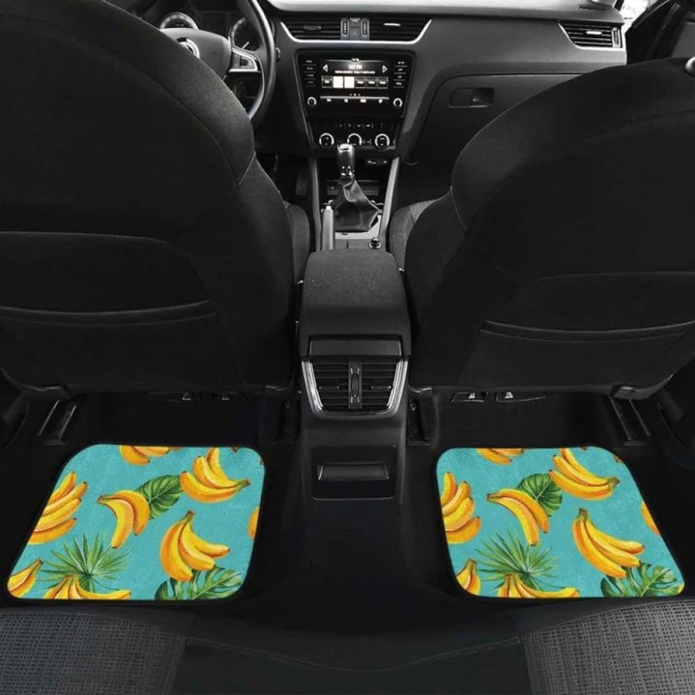 Banana Palm Leaves Pattern Background Front And Back Car Mats 174914 - YourCarButBetter
