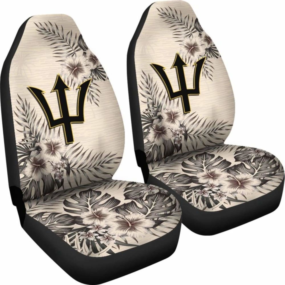 Barbados Car Seat Covers The Beige Hibiscus (Set Of Two) 7 232125 - YourCarButBetter