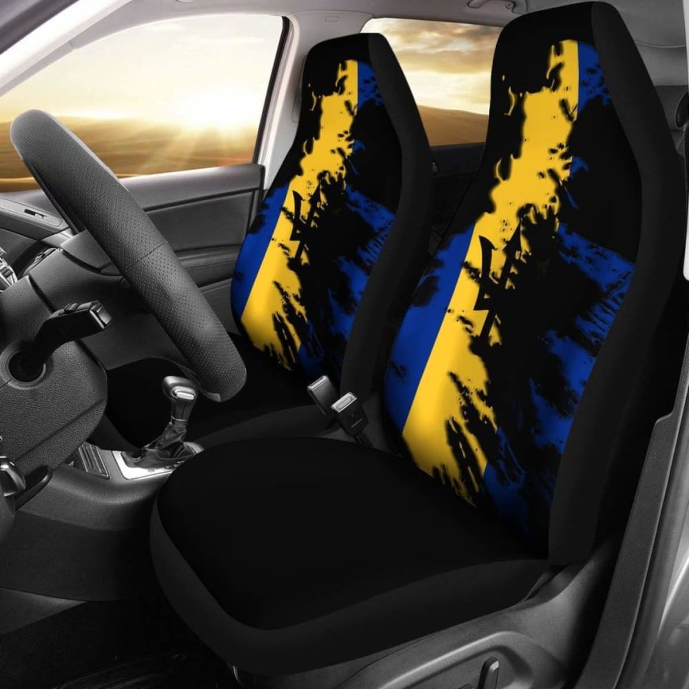 Barbados Flag Painting Car Seat Cover 4 221205 - YourCarButBetter