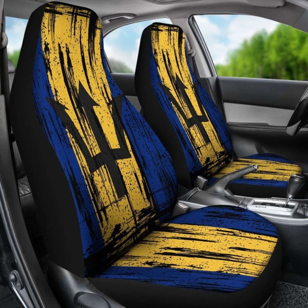 Barbados Grunge Flag Car Seat Cover 1 232125 - YourCarButBetter