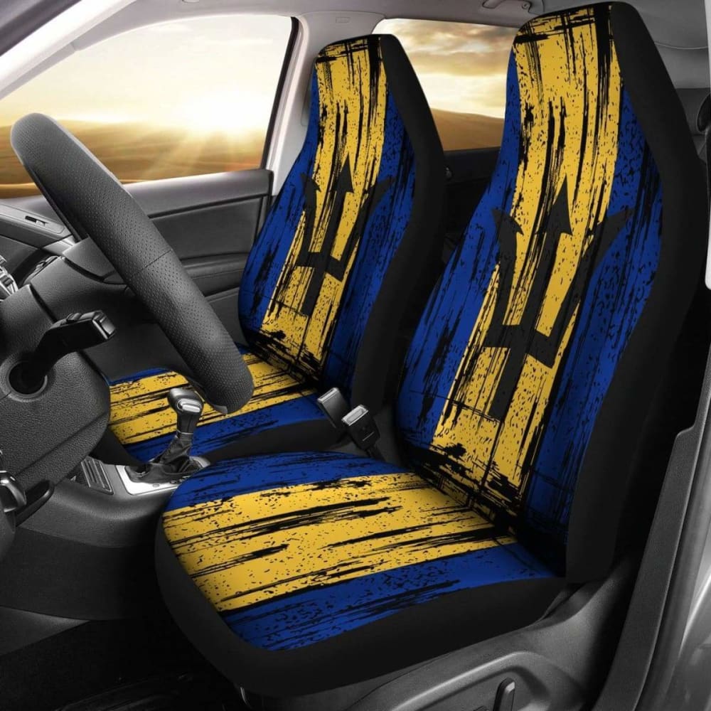 Barbados Grunge Flag Car Seat Cover 221205 - YourCarButBetter