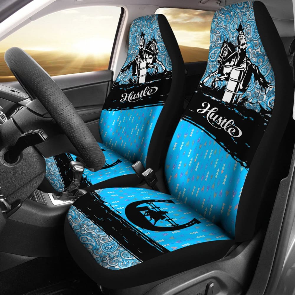 Barrel Racer Blue Horse Lover Car Seat Covers 184610 - YourCarButBetter