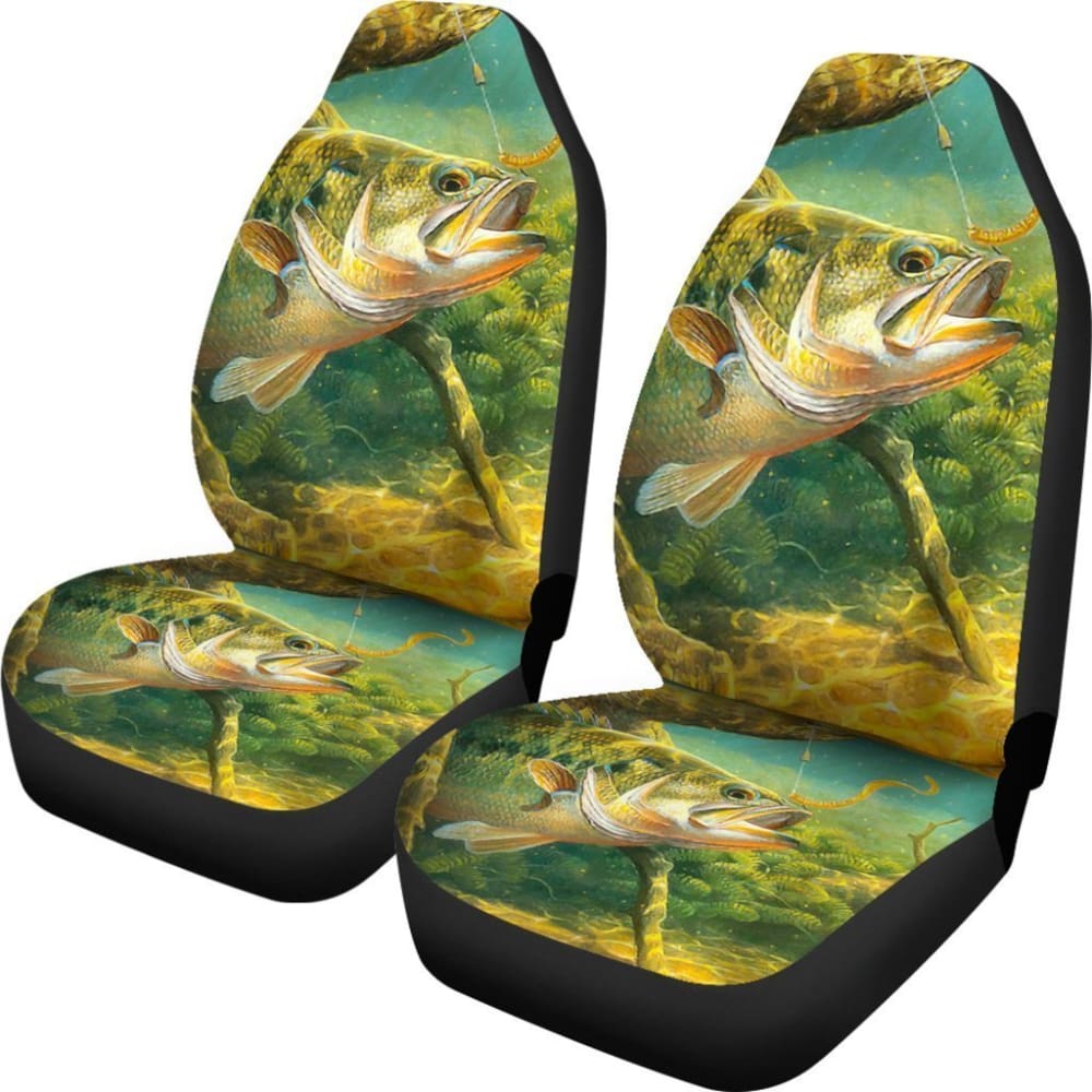 Bass Fish And Bait Car Seat Covers 182417 - YourCarButBetter