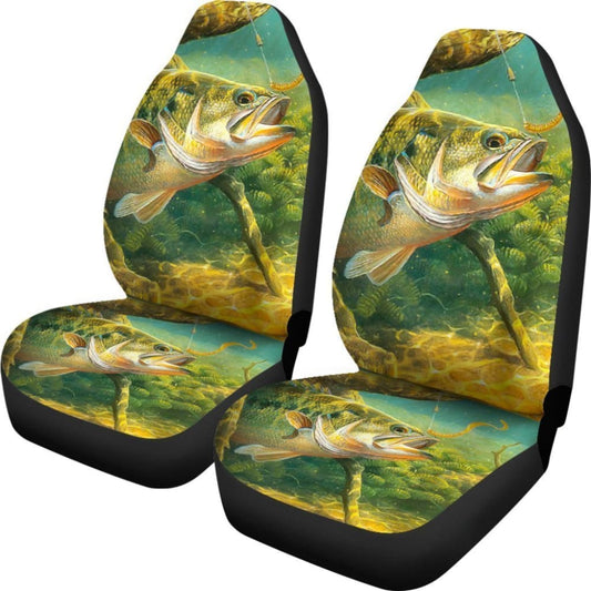 Bass Fish And Bait Car Seat Covers 182417 - YourCarButBetter