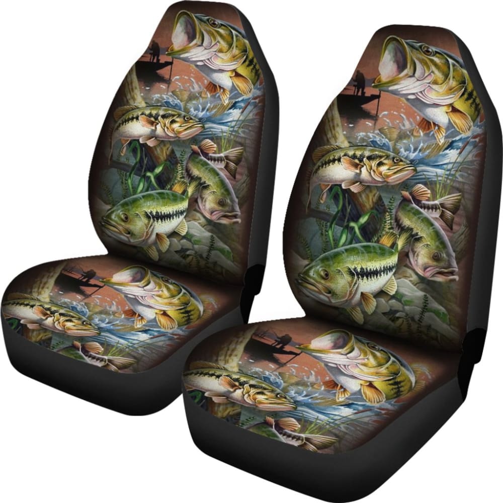 Bass Fishing Amazing Gift Ideas Car Seat Covers 210807 - YourCarButBetter