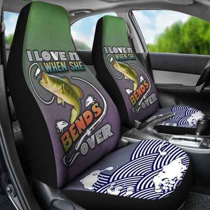 Bass Fishing Car Seat Covers I Love It When She Bends Over Car Decor 182417 - YourCarButBetter