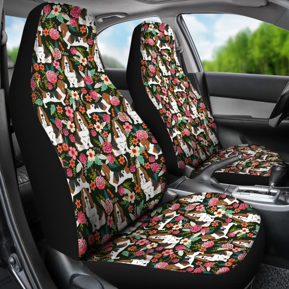 Basset Hound Dog Funny Gift Ideas Car Seat Covers 210402 - YourCarButBetter