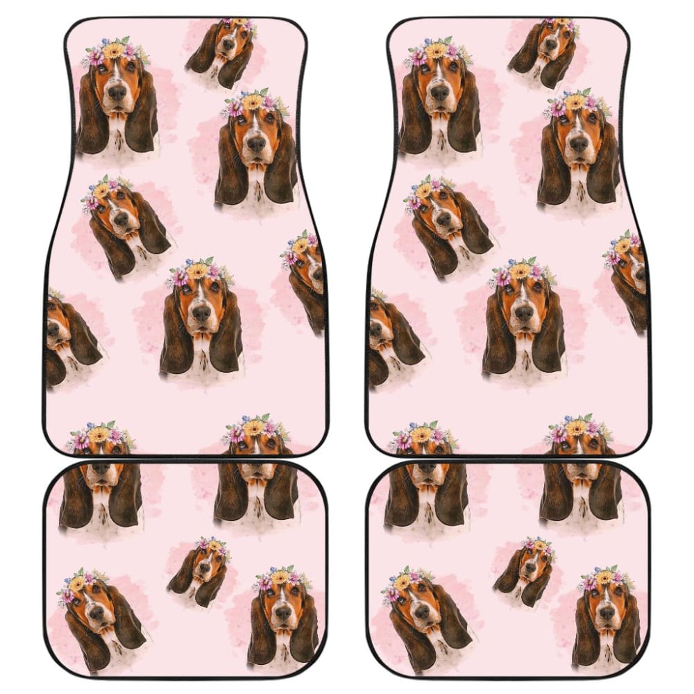 Basset Hound Dog Print Car Floor Mats 210402 - YourCarButBetter