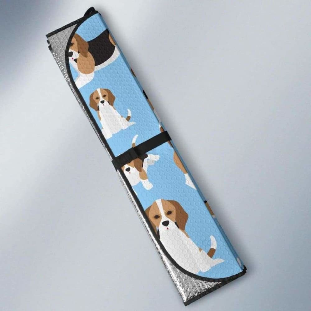 Beagle Dog Blue Background Pattern Car Auto Sun Shades 102507 - YourCarButBetter