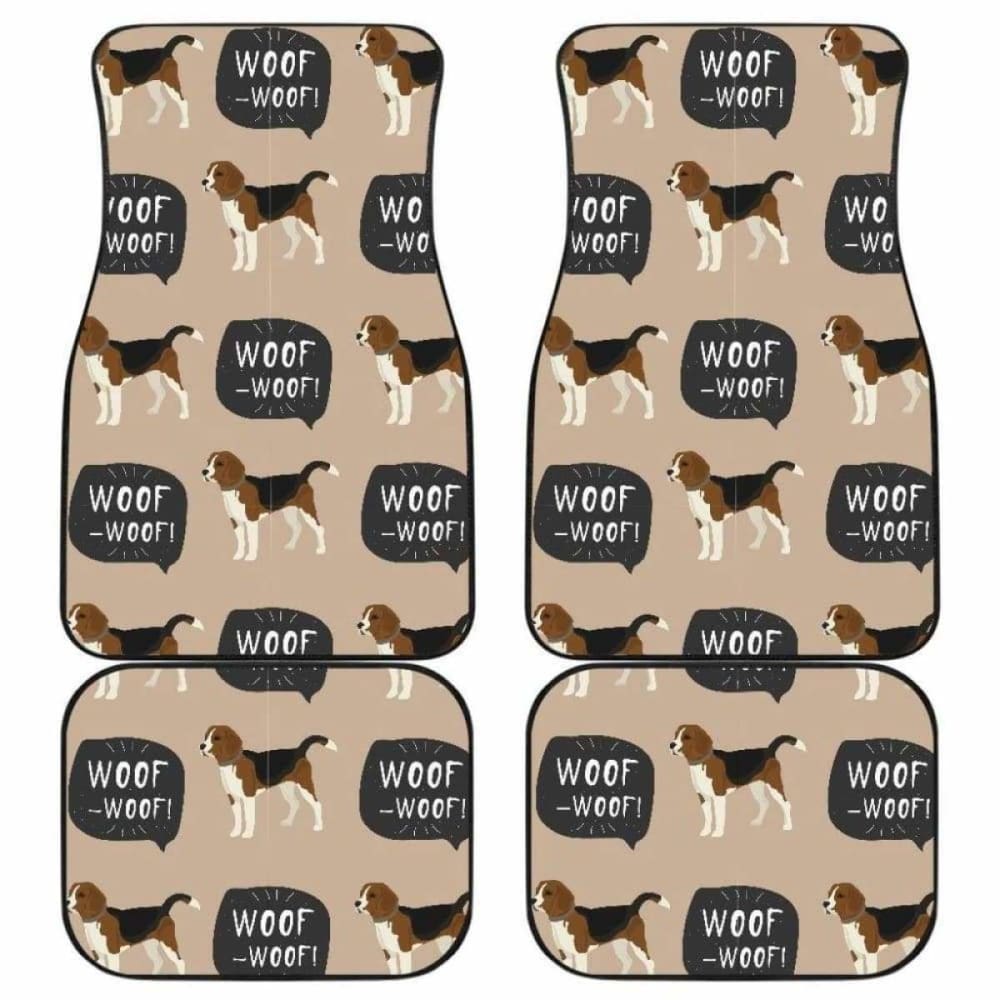 Beagle Pattern Front And Back Car Mats 221205 - YourCarButBetter