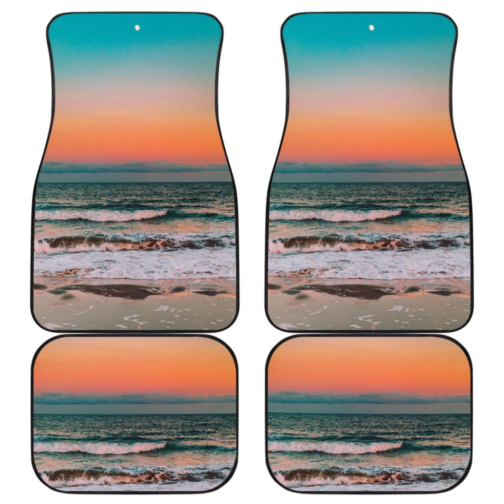 Beautiful Beach Car Floor Mats In Sunset Moments 211305 - YourCarButBetter