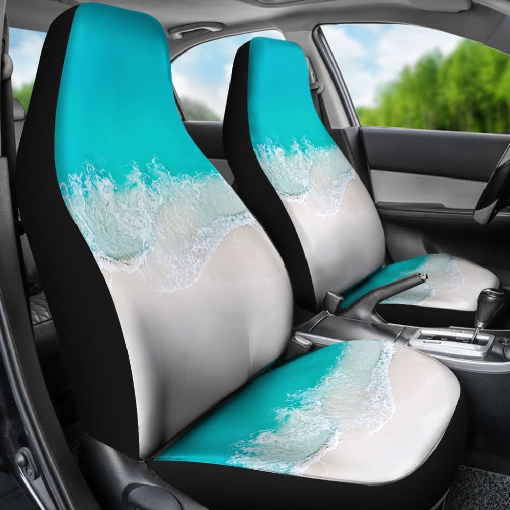 Beautiful Beach Car Seat Covers With Sand And Waves 211305 - YourCarButBetter