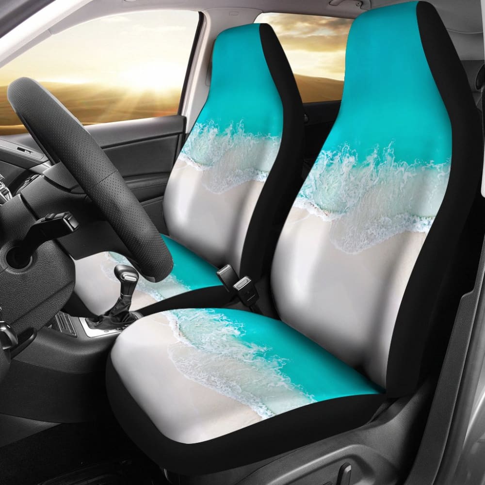 Beautiful Beach Car Seat Covers With Sand And Waves 211305 - YourCarButBetter