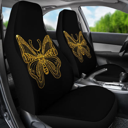 Beautiful Butterfly Gold Custom Car Seat Covers 212203 - YourCarButBetter