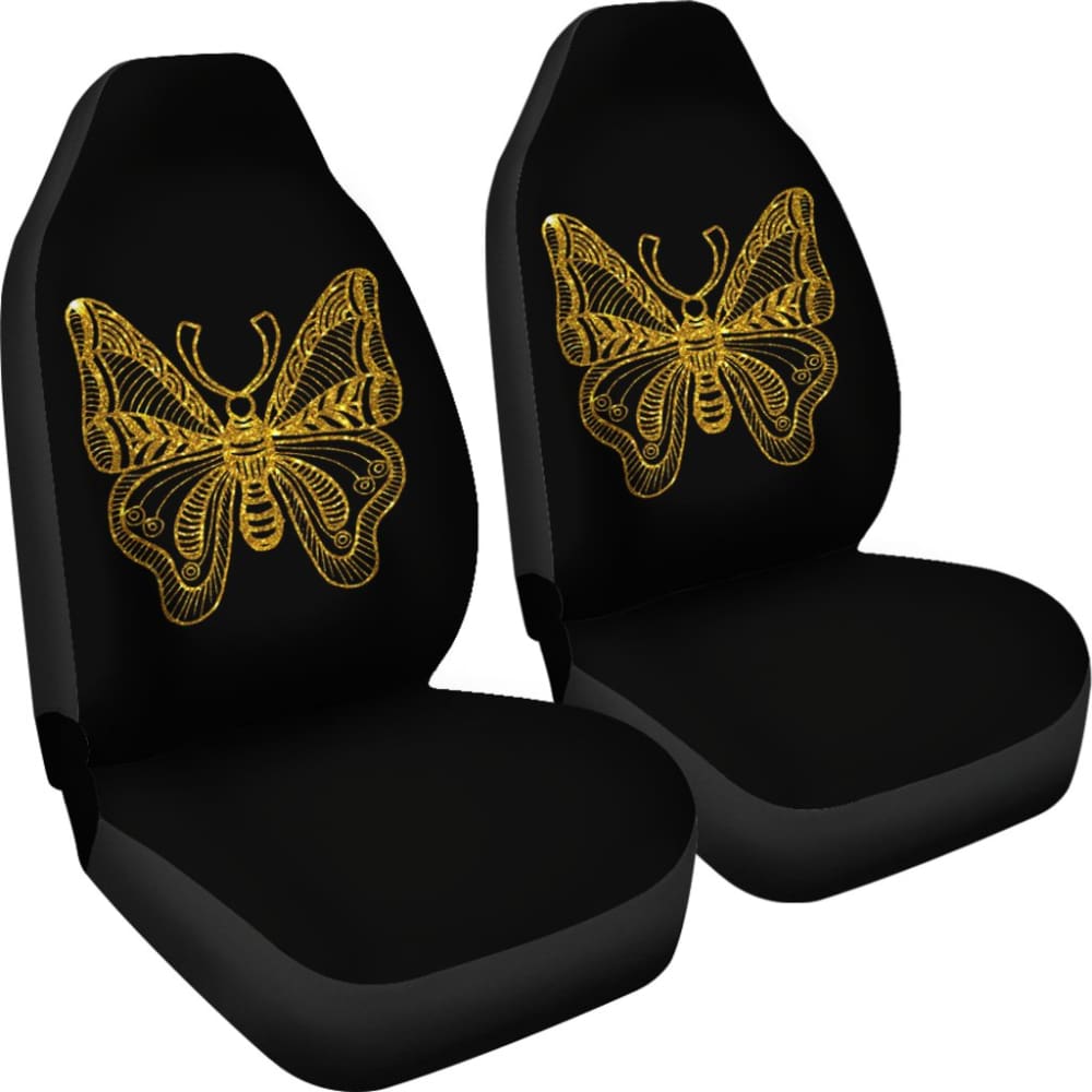Beautiful Butterfly Gold Custom Car Seat Covers 212203 - YourCarButBetter