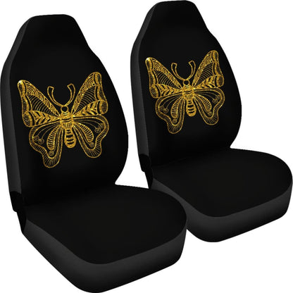 Beautiful Butterfly Gold Custom Car Seat Covers 212203 - YourCarButBetter