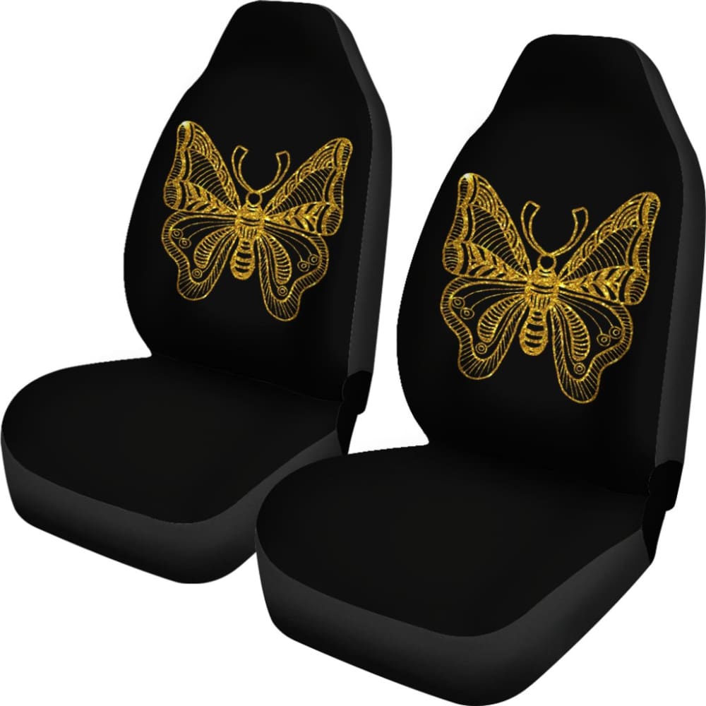 Beautiful Butterfly Gold Custom Car Seat Covers 212203 - YourCarButBetter