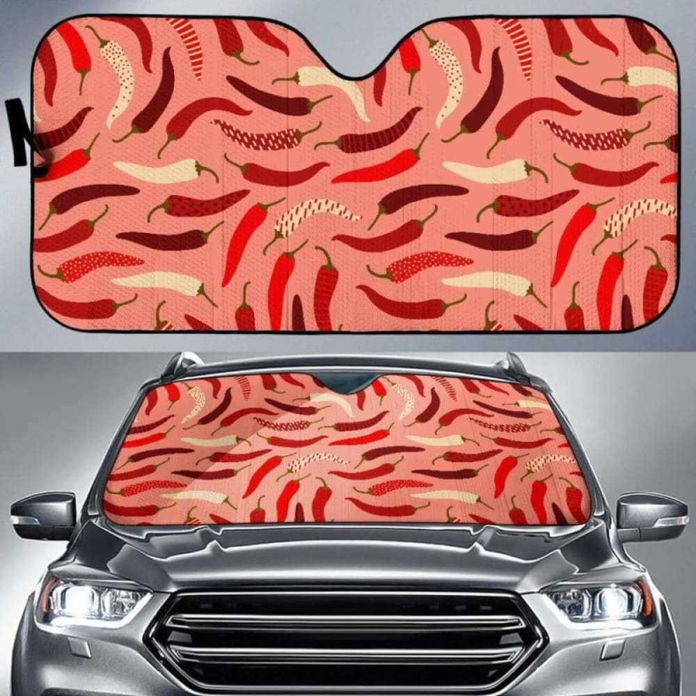 Beautiful Chili Peppers Pattern Car Auto Sun Shades 182102 - YourCarButBetter