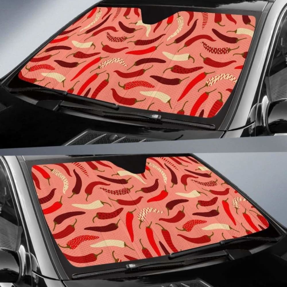 Beautiful Chili Peppers Pattern Car Auto Sun Shades 182102 - YourCarButBetter