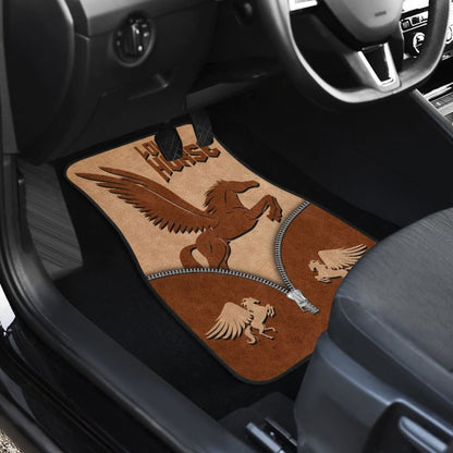 Beautiful Chocolate Horse Print Decor Car Floor Mats 211203