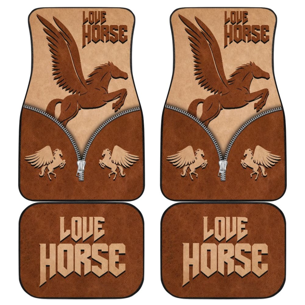 Beautiful Chocolate Horse Print Decor Car Floor Mats 211203