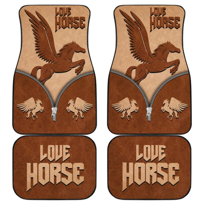 Beautiful Chocolate Horse Print Decor Car Floor Mats 211203
