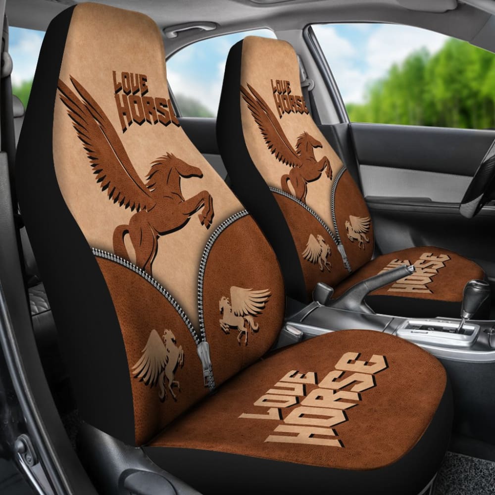 Beautiful Chocolate Horse Print Decor Car Seat Covers 211203