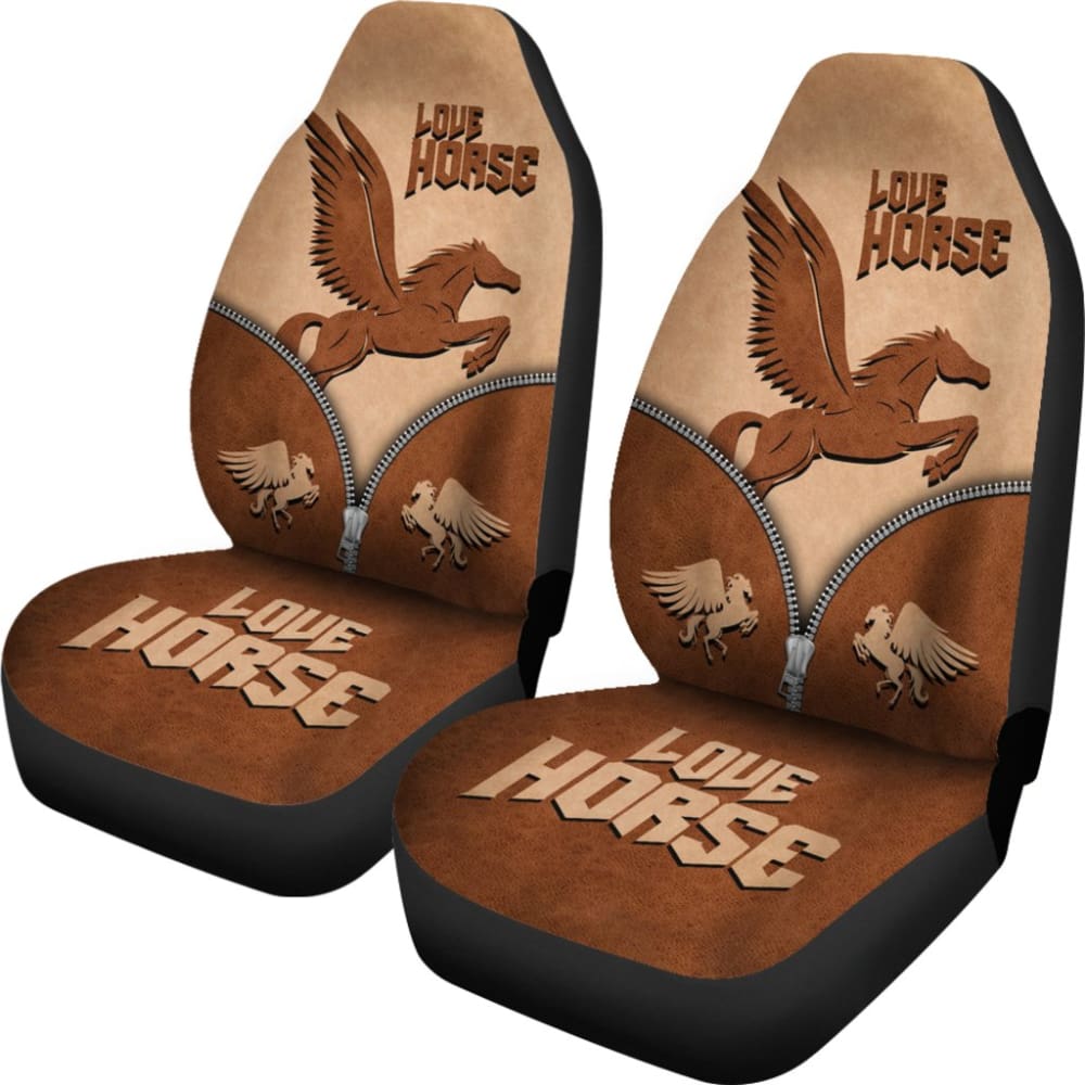 Beautiful Chocolate Horse Print Decor Car Seat Covers 211203