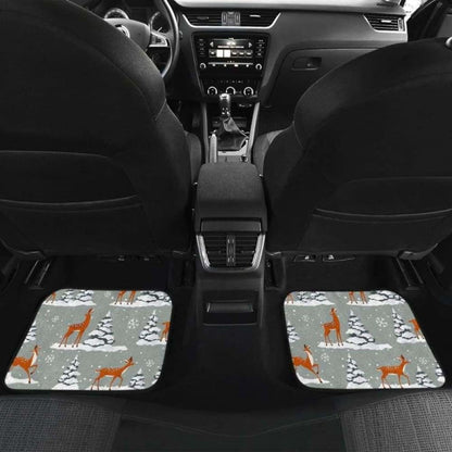 Beautiful Deers Winter Christmas Front And Back Car Mats 161012