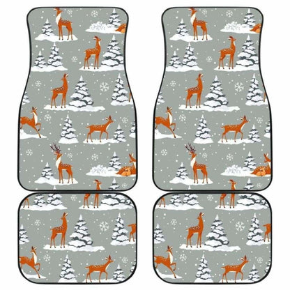Beautiful Deers Winter Christmas Front And Back Car Mats 161012