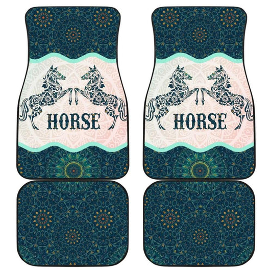 Beautiful Horse Vintage Mandala Car Floor Mats 210303
