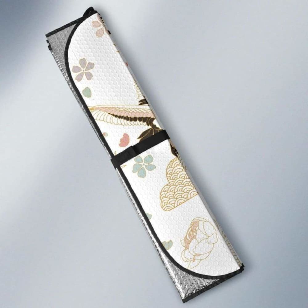 Beautiful Japanese Cranes Pattern Car Auto Sun Shades 094201 - YourCarButBetter