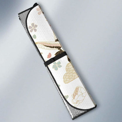 Beautiful Japanese Cranes Pattern Car Auto Sun Shades 094201 - YourCarButBetter