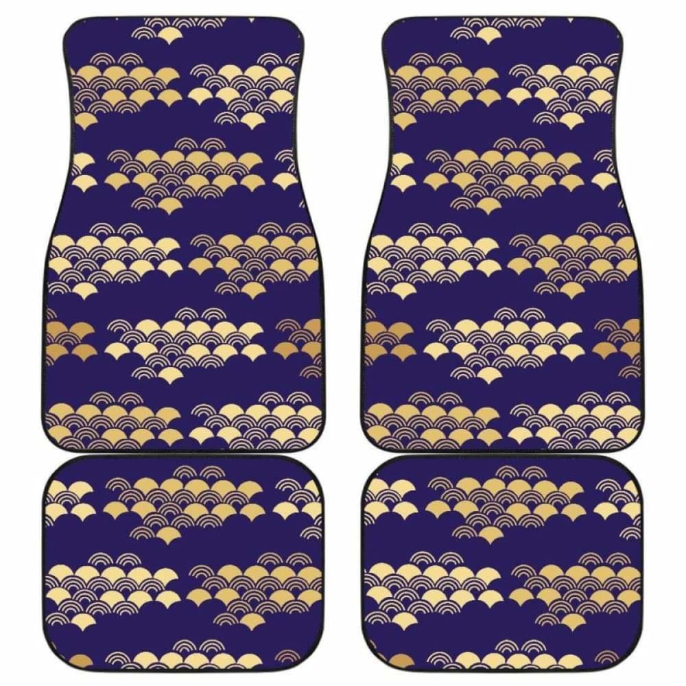 Beautiful Japanese Fan Pattern Front And Back Car Mats 094201 - YourCarButBetter