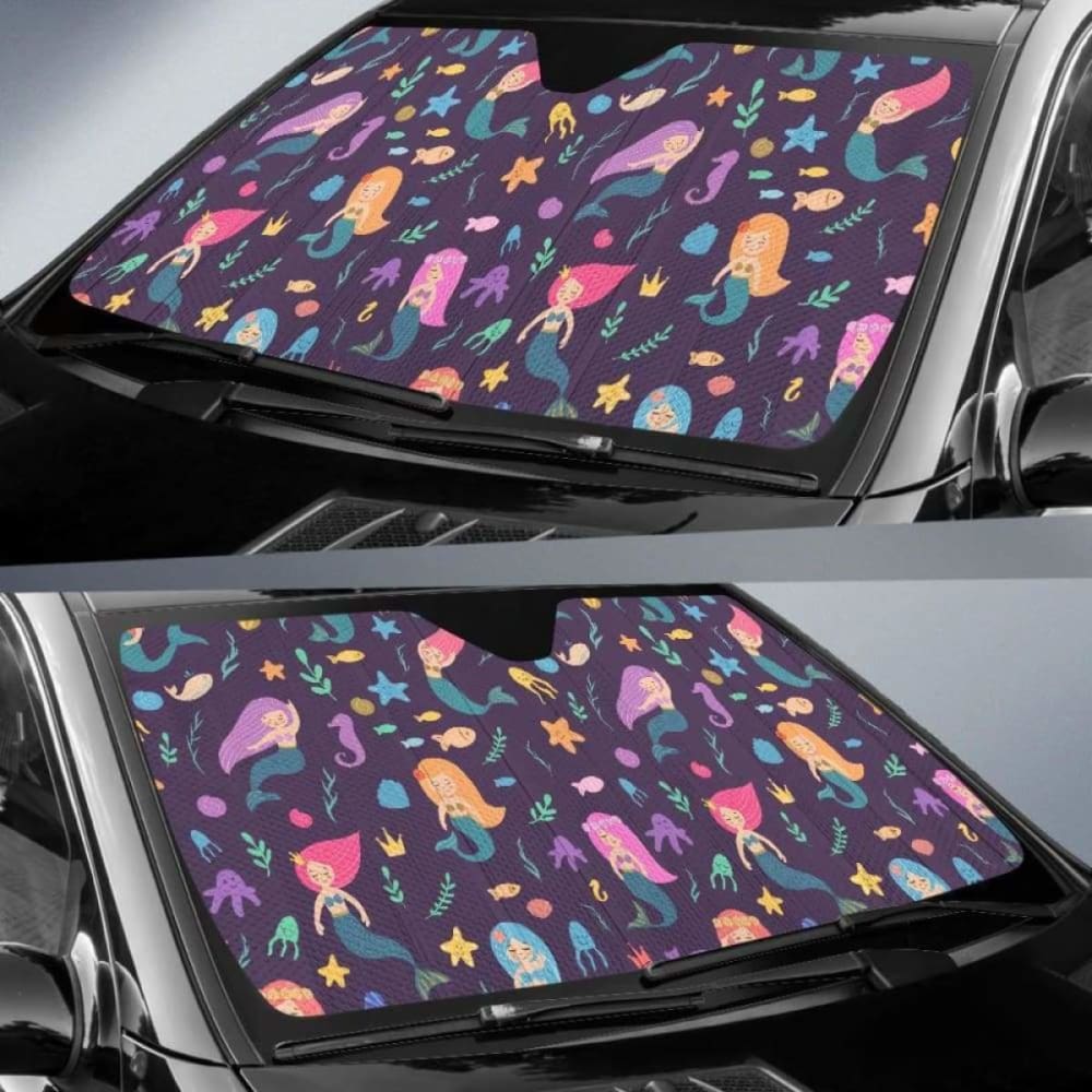 Beautiful Mermaid Fish Jellyfish Algae Other Marine World Car Auto Sun Shades 182102 - YourCarButBetter