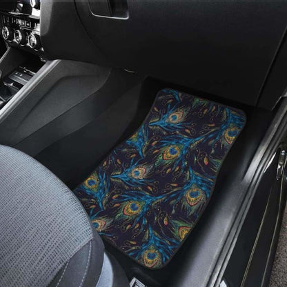 Beautiful Peacock Feather Pattern Front And Back Car Mats 181703 - YourCarButBetter