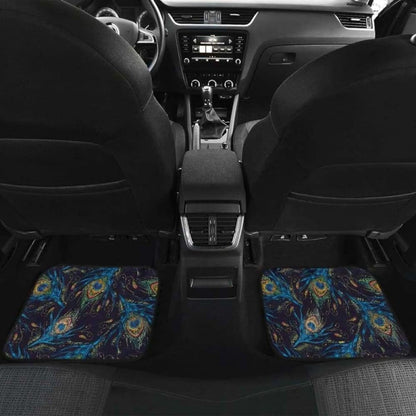 Beautiful Peacock Feather Pattern Front And Back Car Mats 181703 - YourCarButBetter