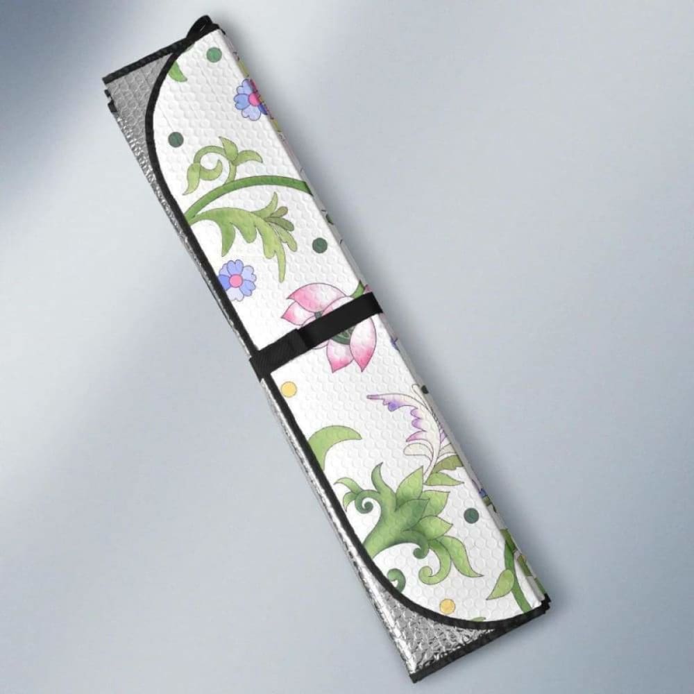 Beautiful Pink Lotus Waterlily Leaves Pattern Car Auto Sun Shades 182102 - YourCarButBetter