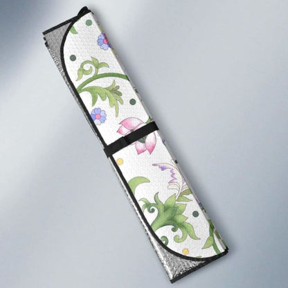 Beautiful Pink Lotus Waterlily Leaves Pattern Car Auto Sun Shades 182102 - YourCarButBetter