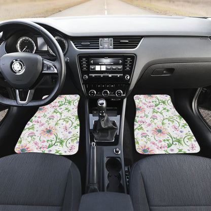 Beautiful Pink Lotus Waterlily Leaves Pattern Car Floor Mats 210301 - YourCarButBetter
